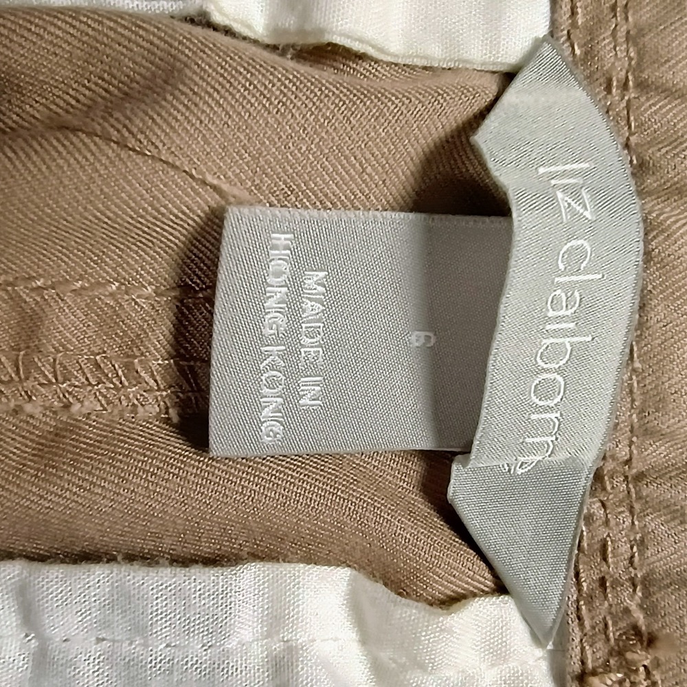 Liz Claiborne Cargo Embroidered Floral Khaki  Pants‎ Drawstring Waist Women's 6 - Picture 11 of 15
